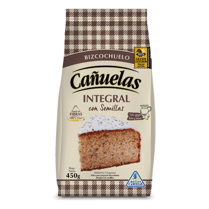 Premezcla Bizcochuelo Integral Con Semillas Cañuelas 450 G