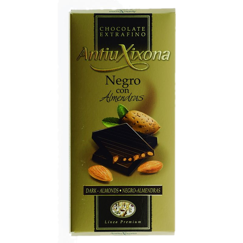 Chocolate Antiu Xixona Negro Con Almendras 125 G