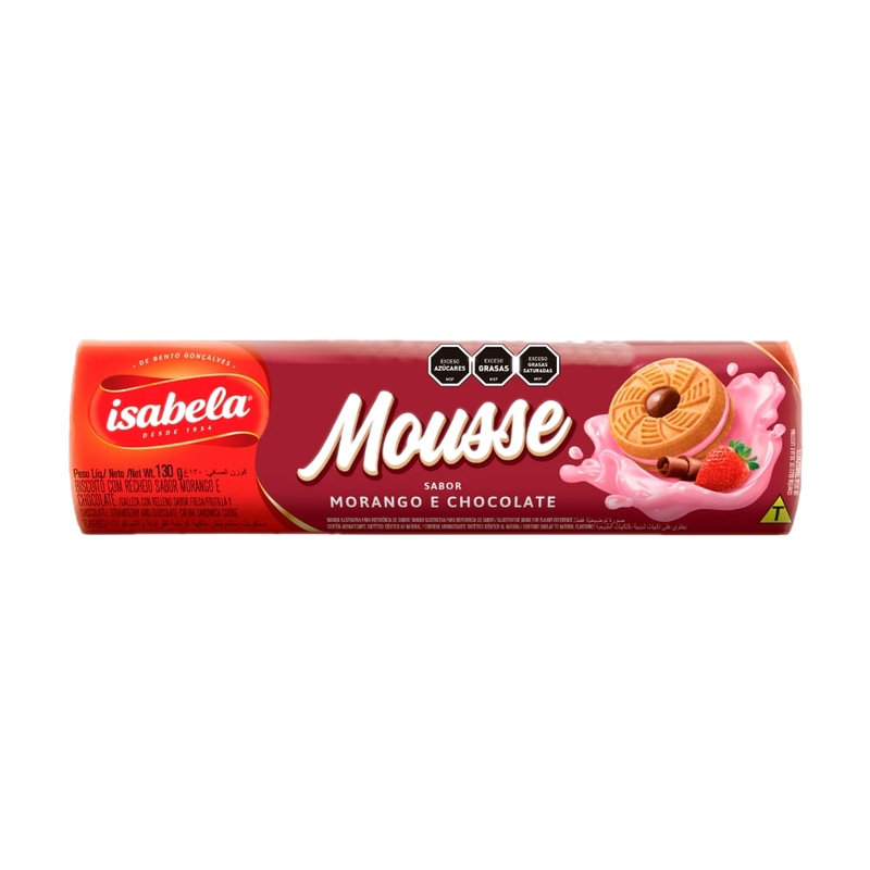 Galleta Rellena Isabela Mousse Frutilla Con Chocolate 130 G