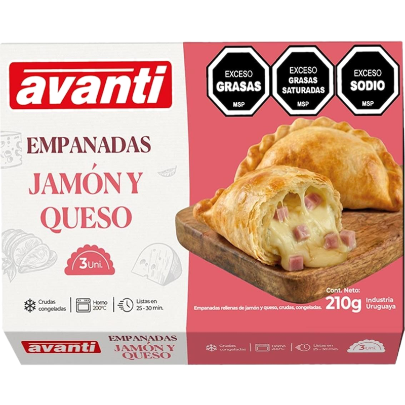 Empanadas Avanti Jamón Y Queso 3 Unidades