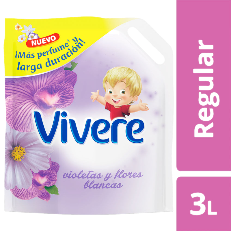Suavizante Vivere Violetas Y Flores Blancas 3 L