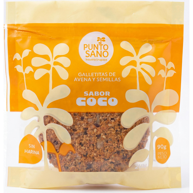 Galletas Punto Sano De Avena Y Semillas Sabor Coco (2 Unidades) 90 G