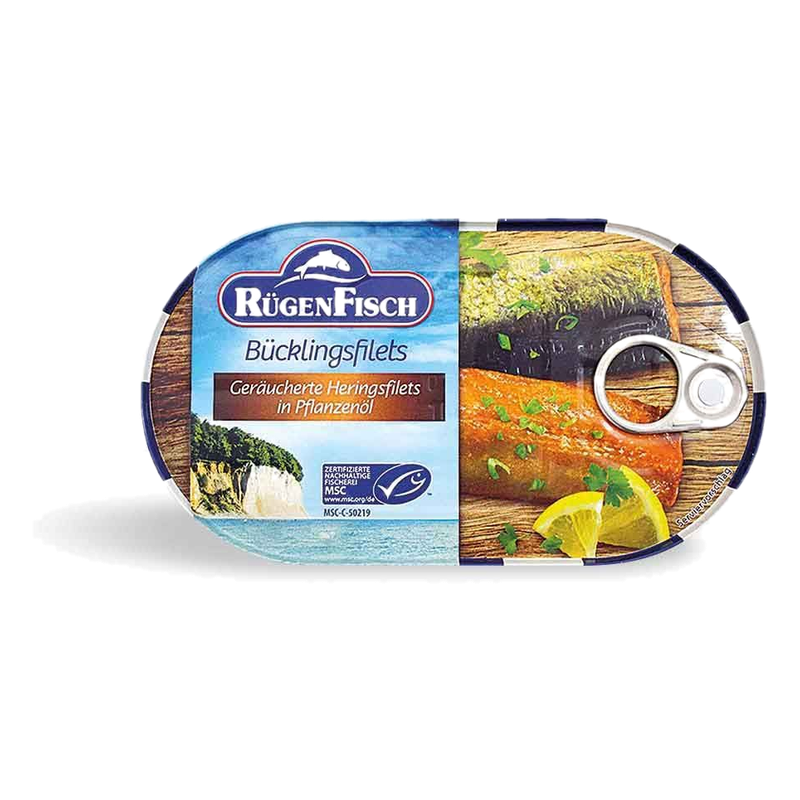 Arenque Ahumado En Su Salsa Y Aceite Vegetal Rügen Fisch 190 G