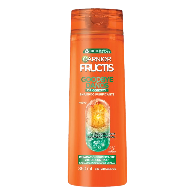 Shampoo Garnier Fructis Goodbye Daños Oil Control Purificante 350 Ml