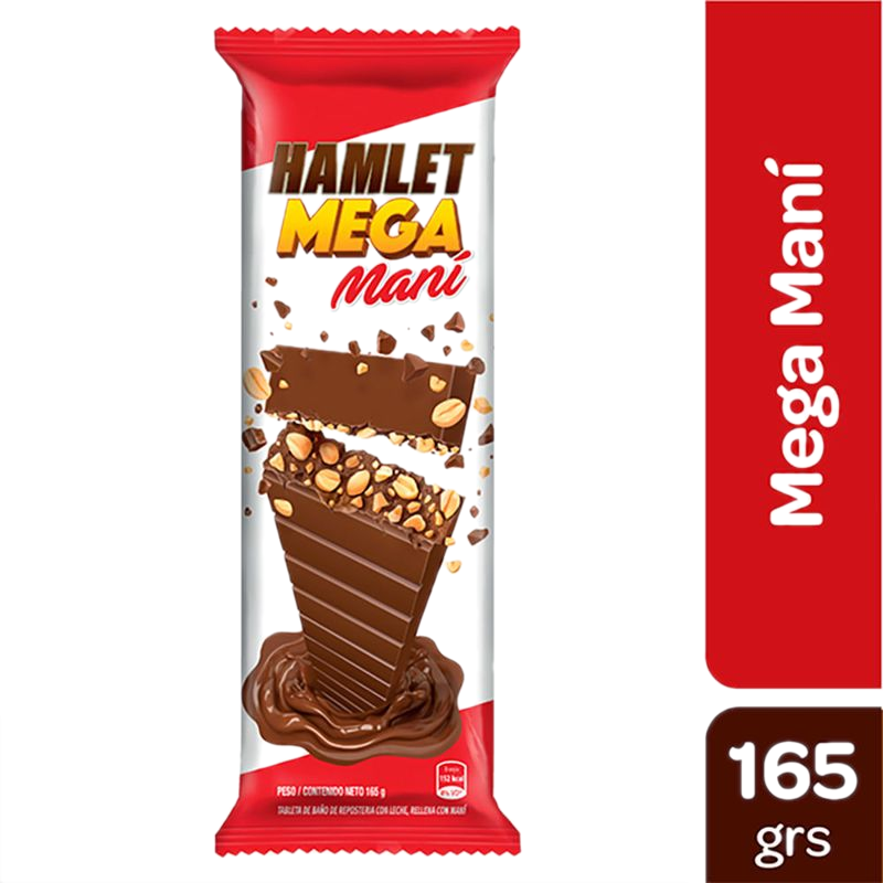 Chocolate Hamlet Mega Maní 165 G