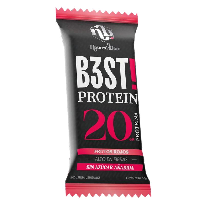 Barrita Proteína B3 Natural Bars Frutos Rojos 60 G