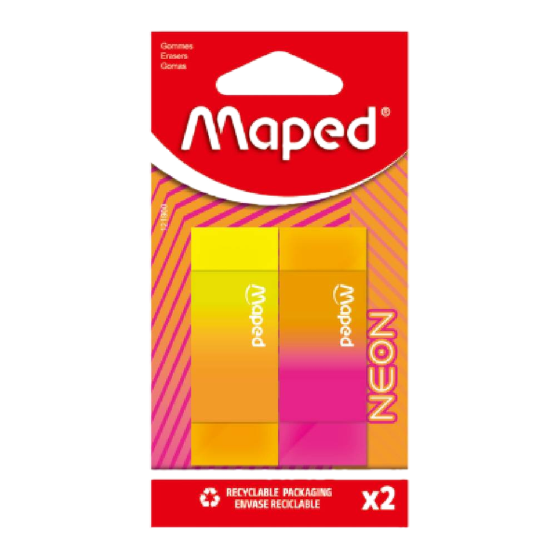 Goma De Borrar Maped Neon 2 Unidades