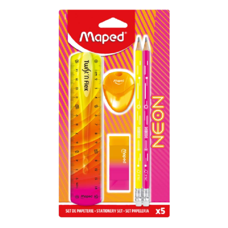Set Escolar Maped Neon 5 Pcs