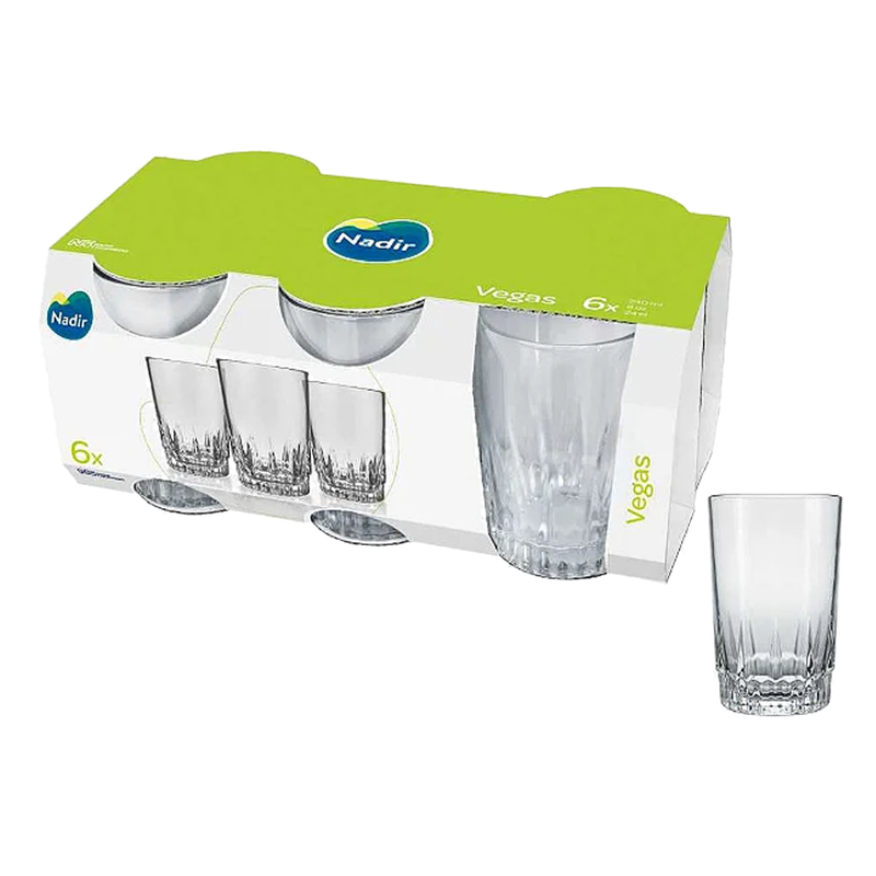 Vaso Nadir Vegas Agua 240 Ml Set 6 Unidades