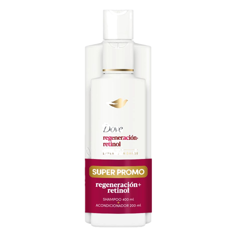 Shampo Dove Regeneración + Retinol 400 Ml + Acondicionador 200 Ml