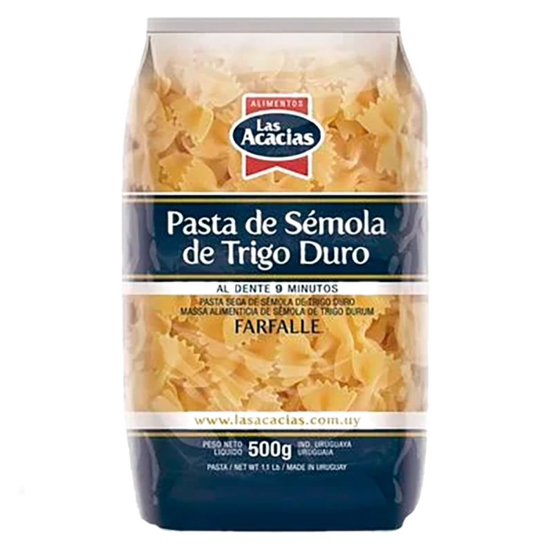 Fideos Trigo Duro Las Acacias Farfalle 500 G