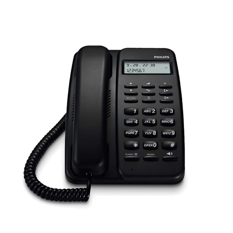 Teléfono Philips Con Cable Crd150 Negro