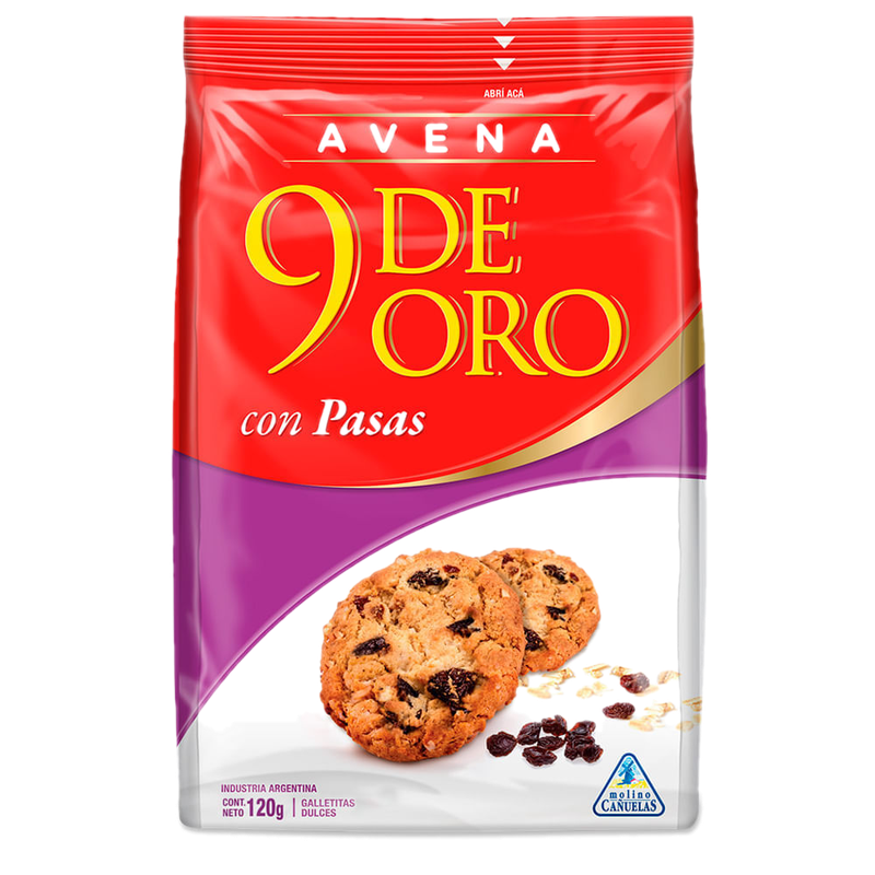 Galletitas 9 De Oro Avena Con Pasas 120 G