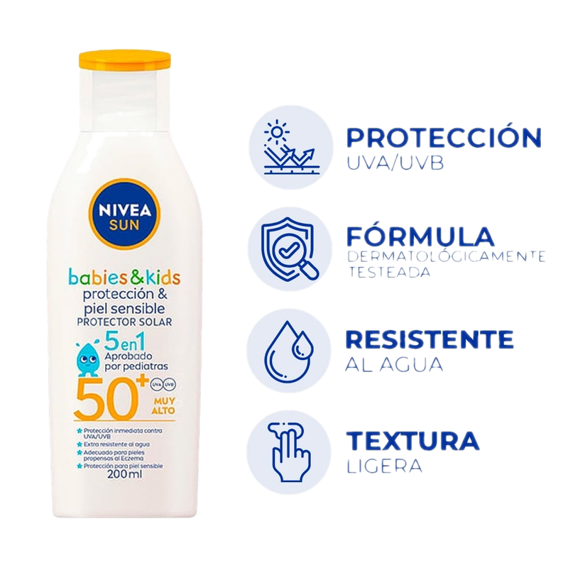 Protector Solar Nivea Protección Y Piel Sensible Para Niños Fps50+
