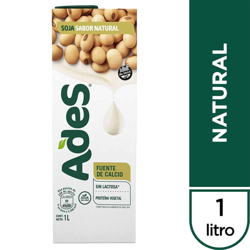 Jugo Ades Natural 1 L .