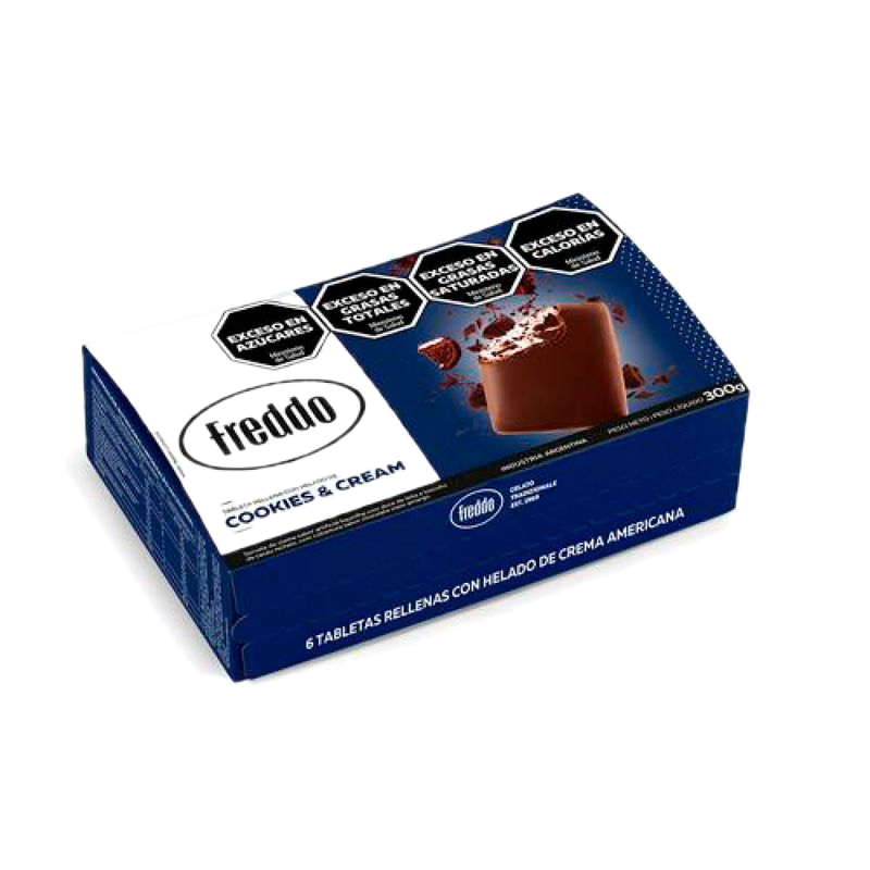 Tabletas Cookies And Cream Freddo 6 Unidades 300 G