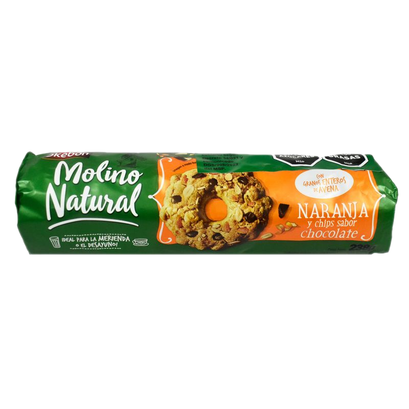 Galletas Molino Natural Okebon Naranja Y Chips De Chocolate 238 G
