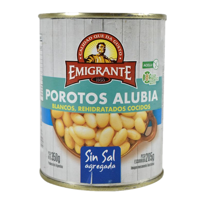 Porotos Alubia Blancos Emigrante Sin Sal 350 G