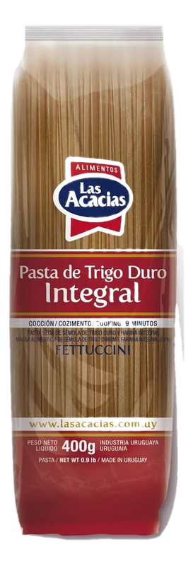Pasta Trigo Duro Integral Fettuccini Las Acacias 400 G