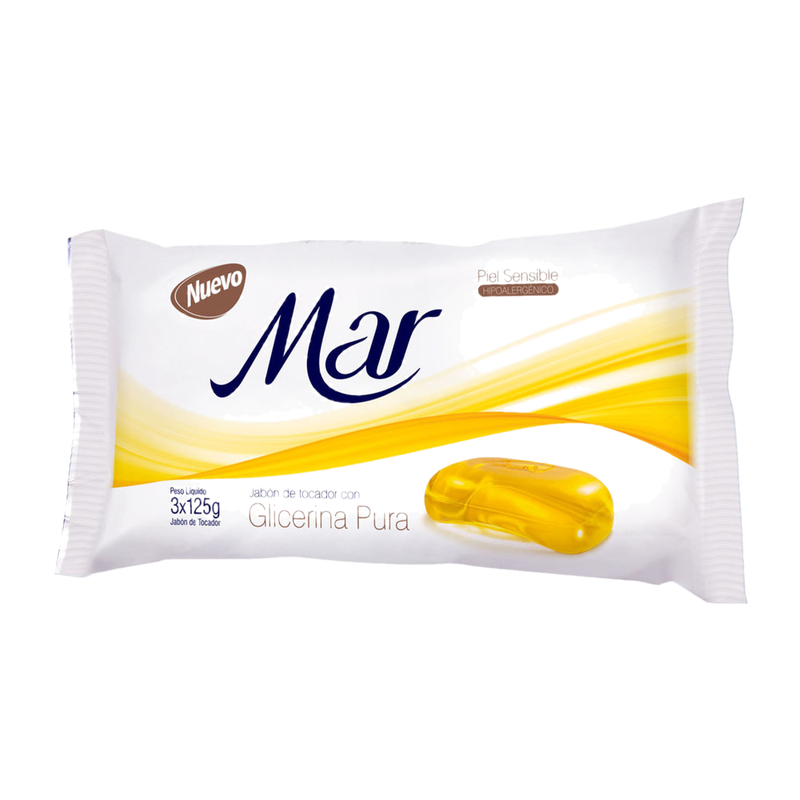 Jabon Mar Glicerina Pura Pack 3 Unidades 375 G