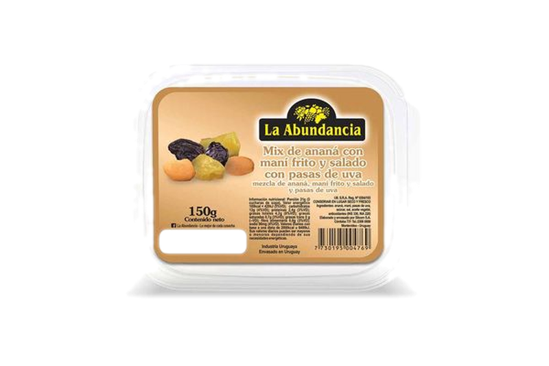 Mix De Ananá, Maní Y Pasas La Abundancia Pote 150 G