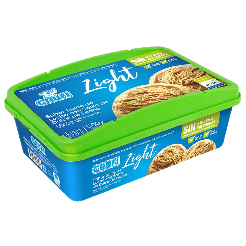 Helado Dietético C/salsa Dulce De Leche Crufi 1 L
