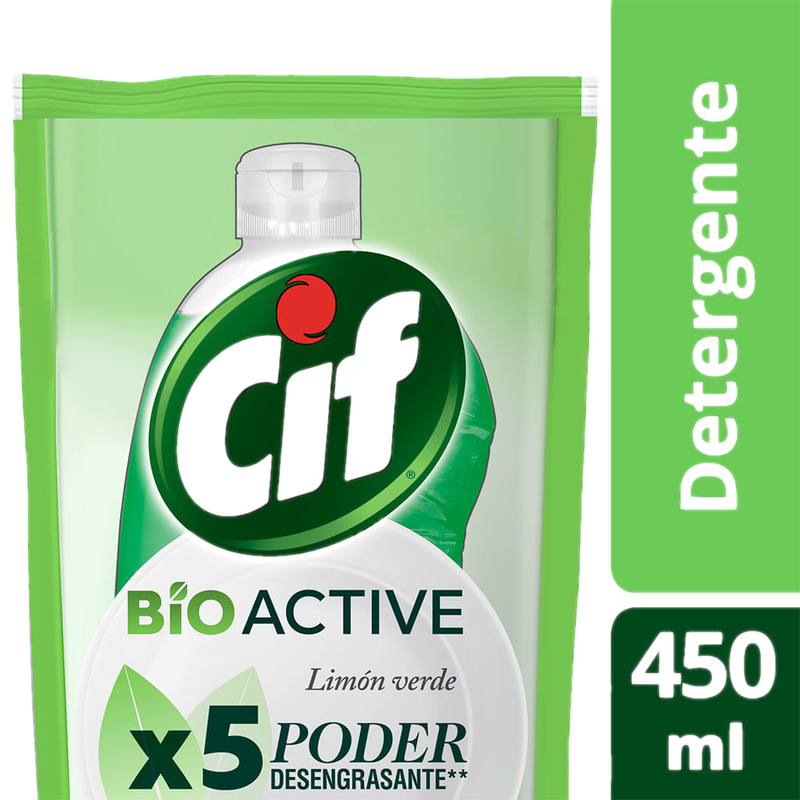 Cif Detergente Lavavajillas Concentrado Limón Verde 450 Ml Recarga