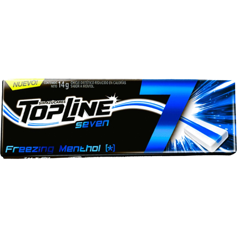Chicles Topline Seven Freezing Menthol 14 G