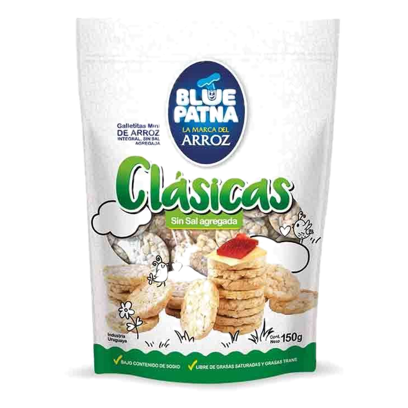 Galleta De Arroz Integrales Mini Sin Sal Agregada Blue Patna 150 G