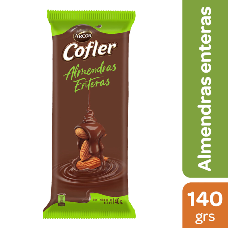 Chocolate Cofler Tableta Almendra 140 G