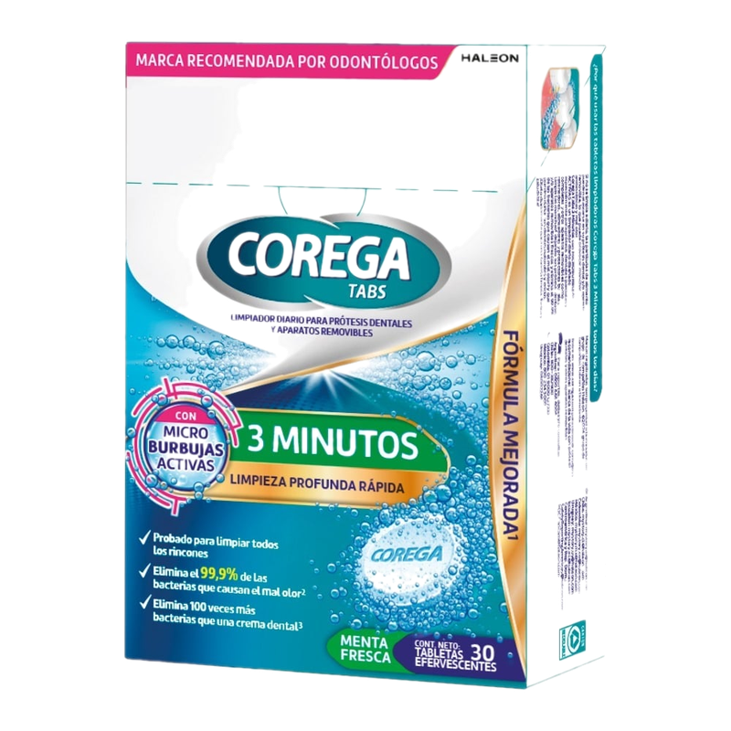 Corega Tabs 3 Minutos Tabletas Limpiadoras [30 Tab.]