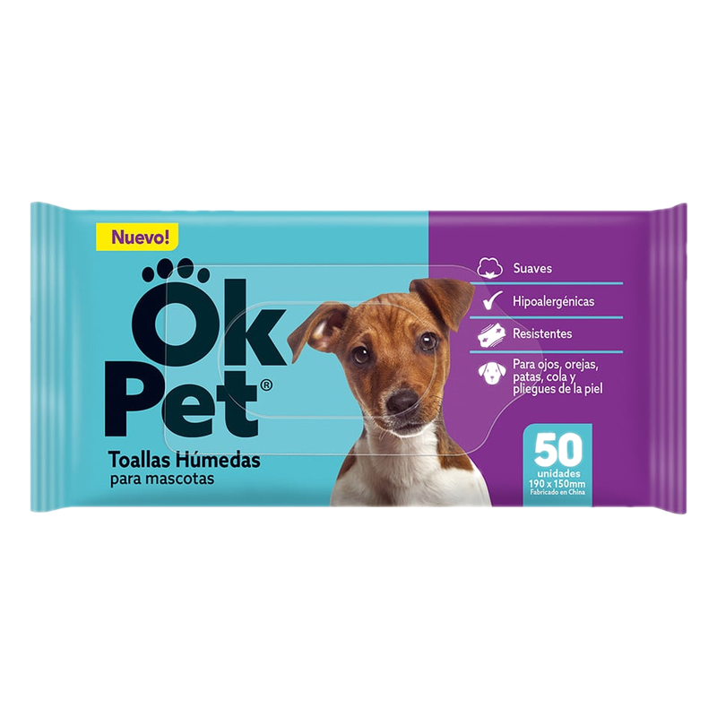 Toallas Humedas Ok Pet 50 Unidades