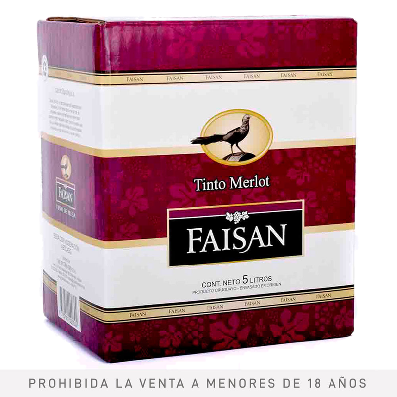 Vino Bag In Box Faisan Merlot 5 L
