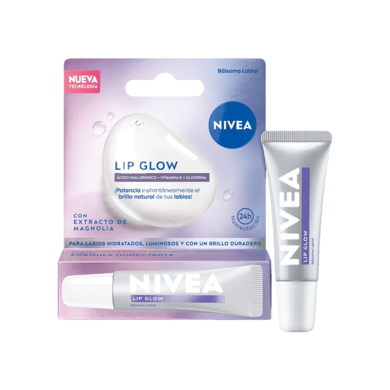 Bálsamo Labial Nivea Lip Glow Con Ácido Hialurónico