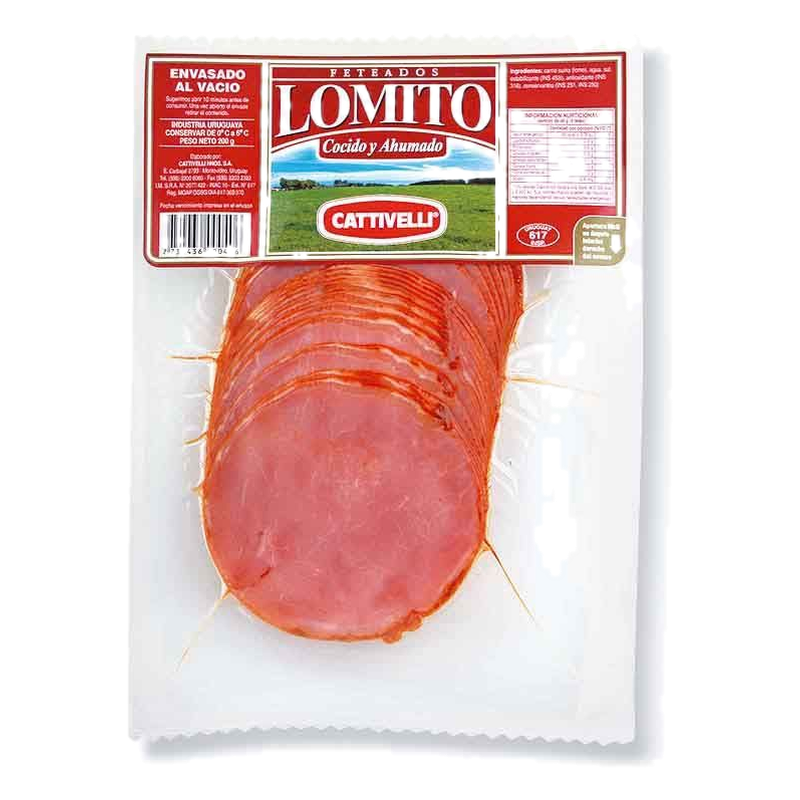 Lomito Cocido Ahumado Envasado Al Vacío Cattivelli 200 G