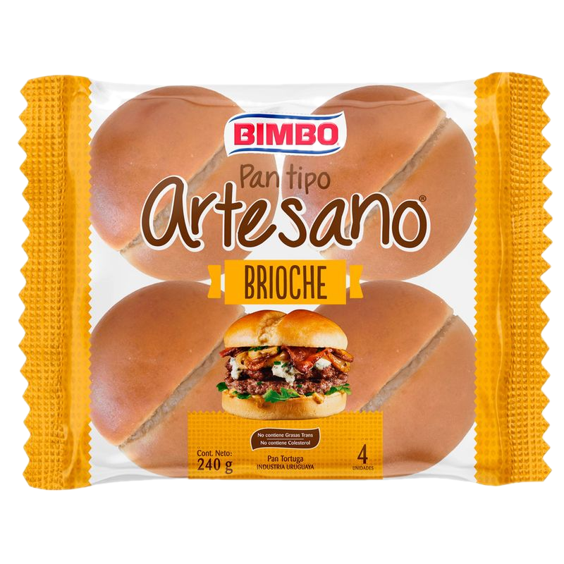 Pan Brioche Bimbo Artesano 4 Unidades 240 G