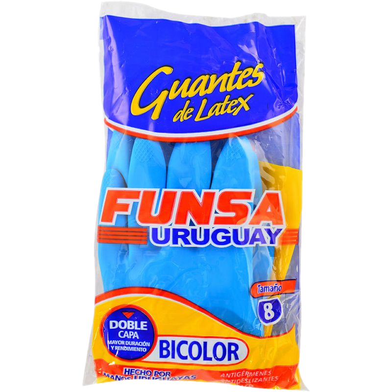 Guantes De Goma Funsa Bicolor N°8