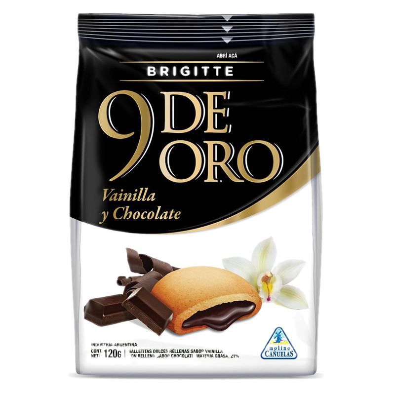 Galletitas 9 De Oro Brigitte Vainilla Chocolate 120 G