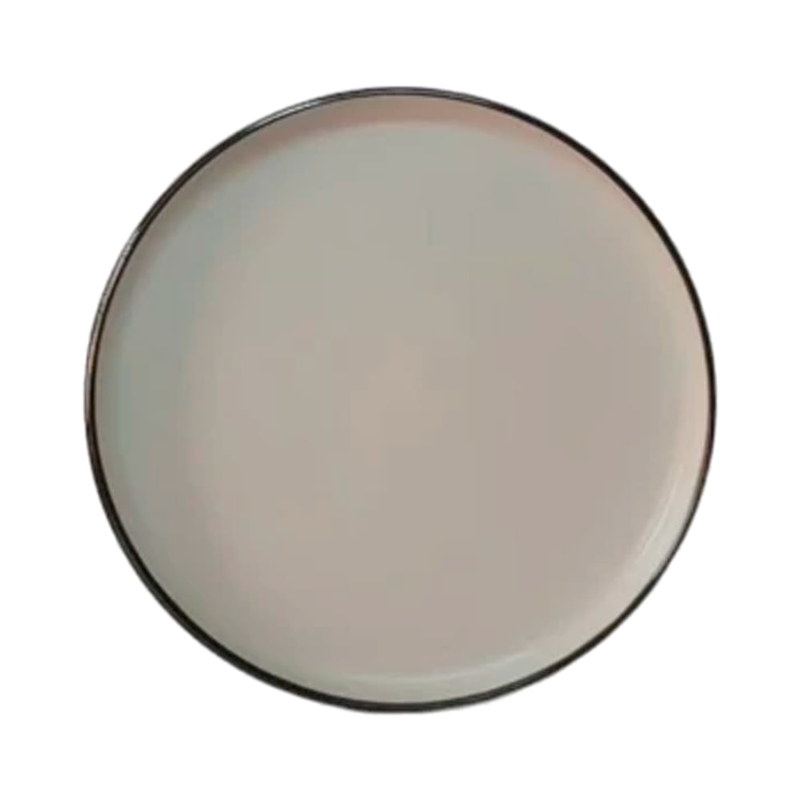 Plato De Postre De Cerámica Blanco/marrón 20 Cm