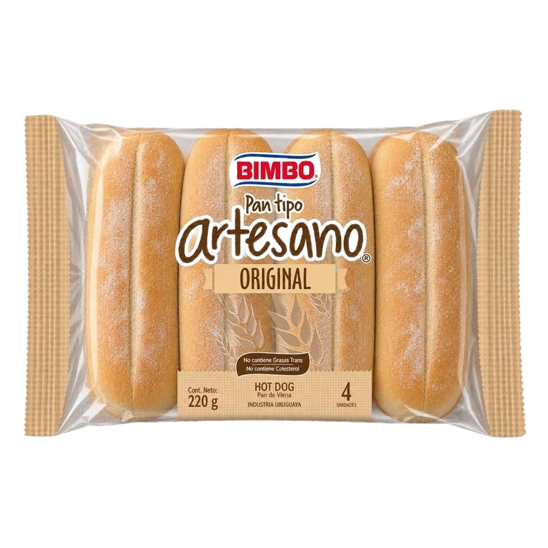 Pan Bimbo Artensano Hot Dog (220 G) 4 Unidades