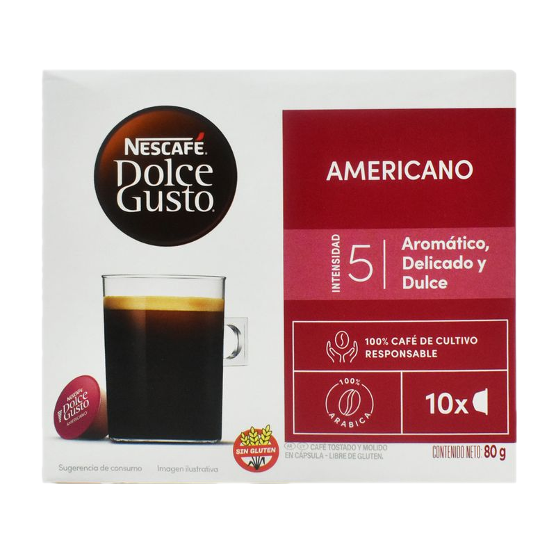 Cápsulas Dolce Gusto Café Americano 10 Unidades