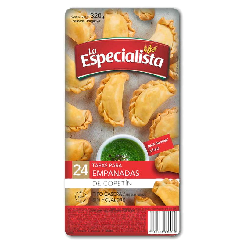 Tapa Empanadas La Especialista Copetín 320 G