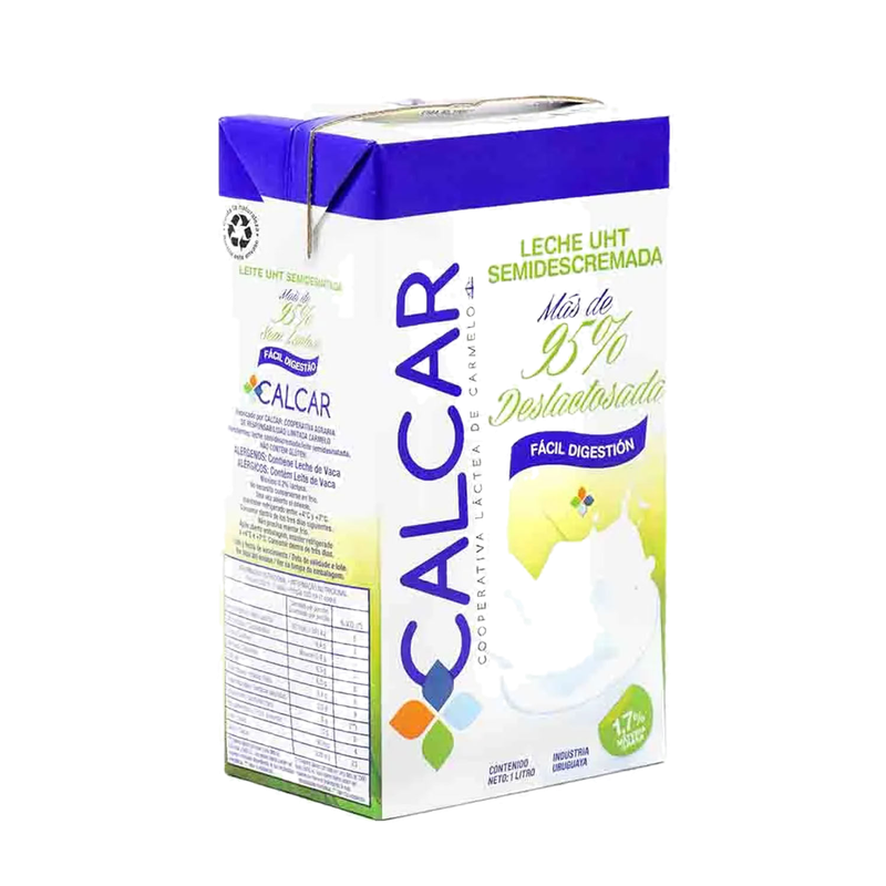 Leche Calcar Uht Deslactosada Larga Vida 1 L Semidescremada