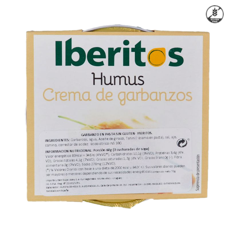 Crema De Garbanzos Humus Iberitos Sin Gluten 70 G