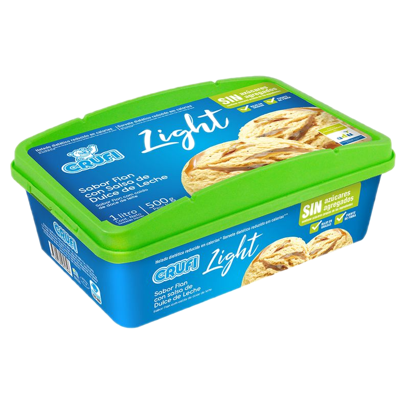 Helado Diet Flan Con Dulce De Leche Crufi 1 L