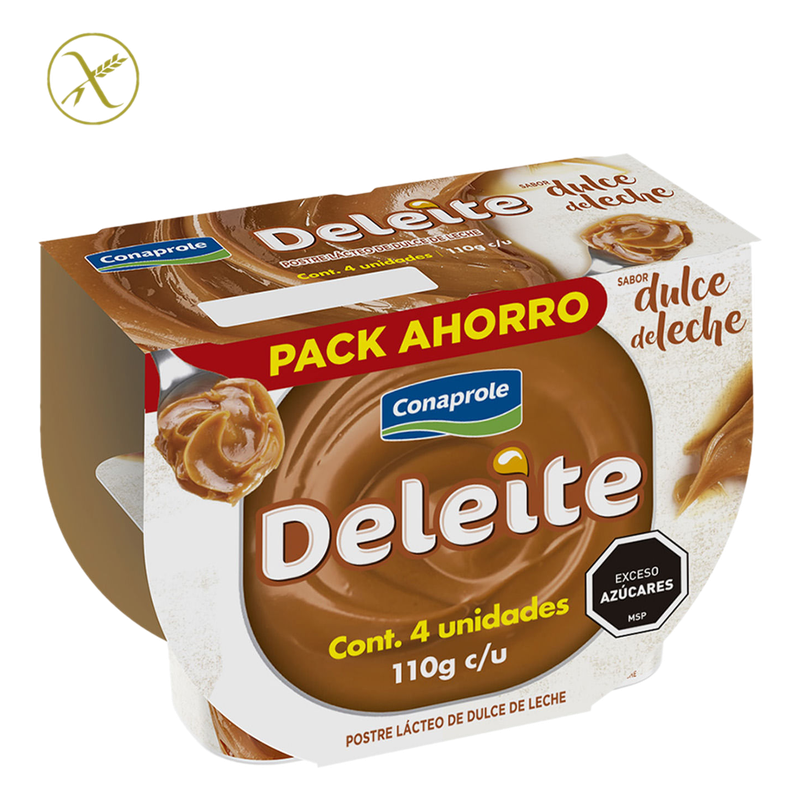 Pack 4 Postres Deleite Sabor Dulce De Leche 110 G