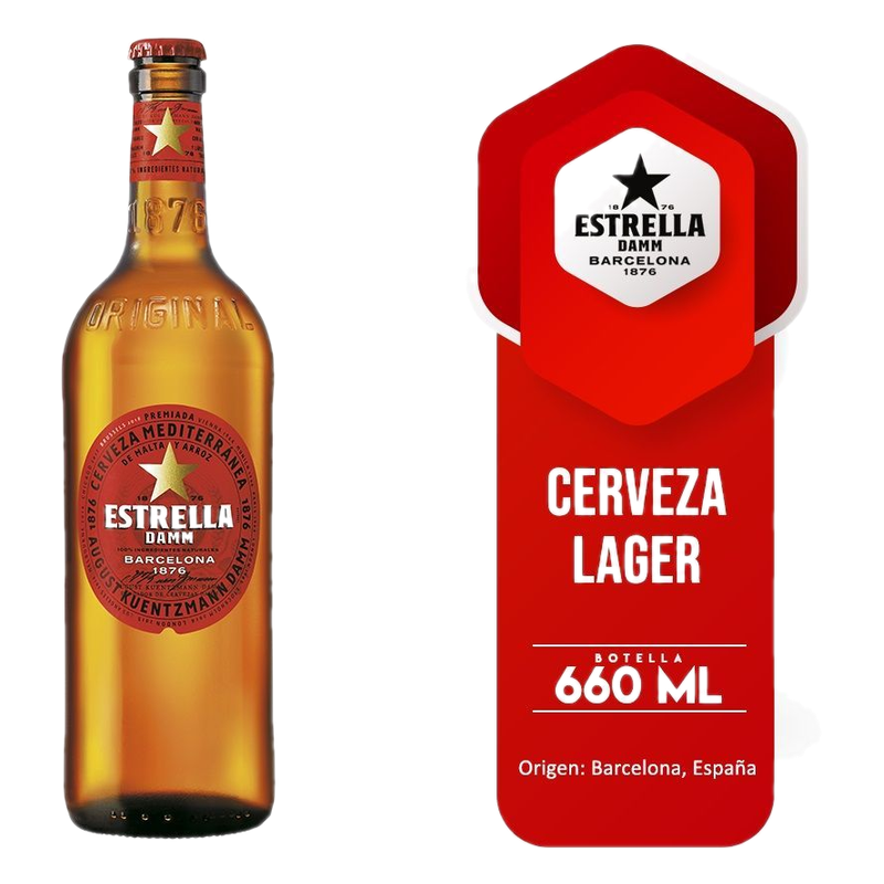 Cerveza Estrella Damm Botella 660 Ml
