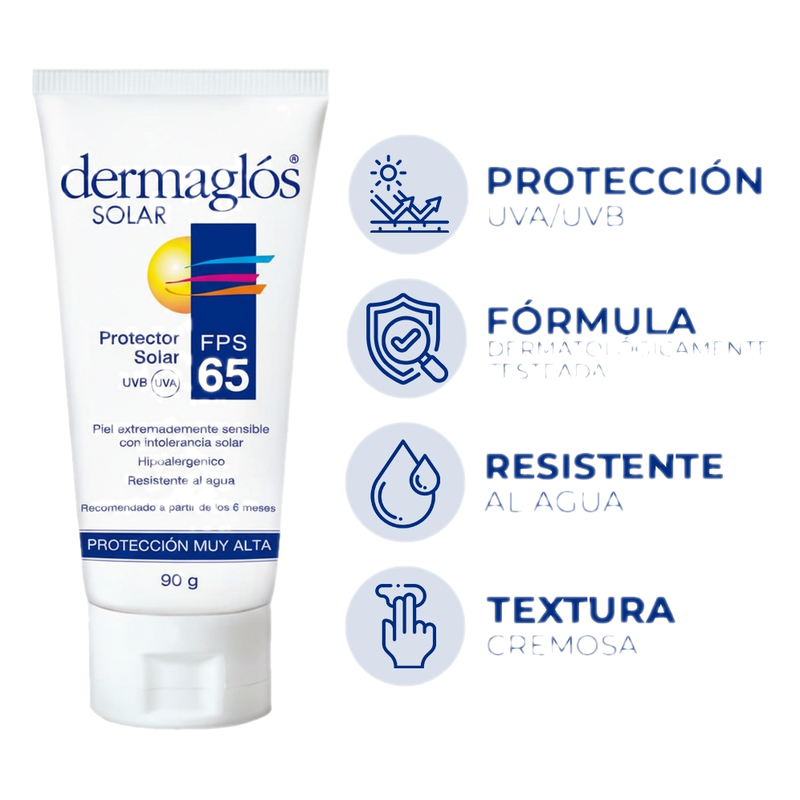 Protector Solar Dermaglós Crema Spf65 R.a. 90 G