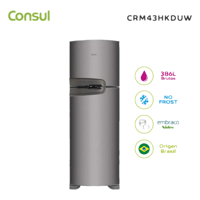 Refrigerador Consul Crm43hkduw 386 L Frío Seco Inoxidable Clase A