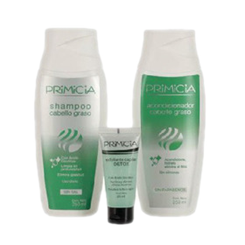 Primicia Shampoo Cabellos Grasos+aco+exfoliante Pack [250+250+28 Ml]